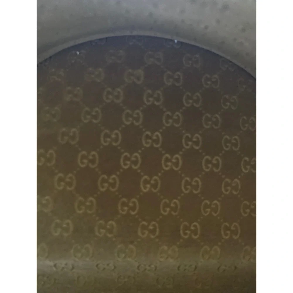 Gucci Hard Shell Sunglasses Case Olive Green Metallic GG Monogram Interior